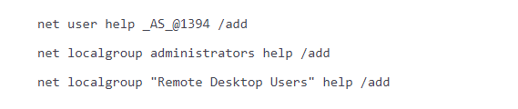 Screenshot of code for adding a user